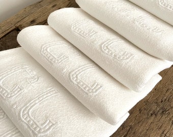 6 x 'CL' French Antique Linen Napkins, 'CL' or 'GL' Monogram