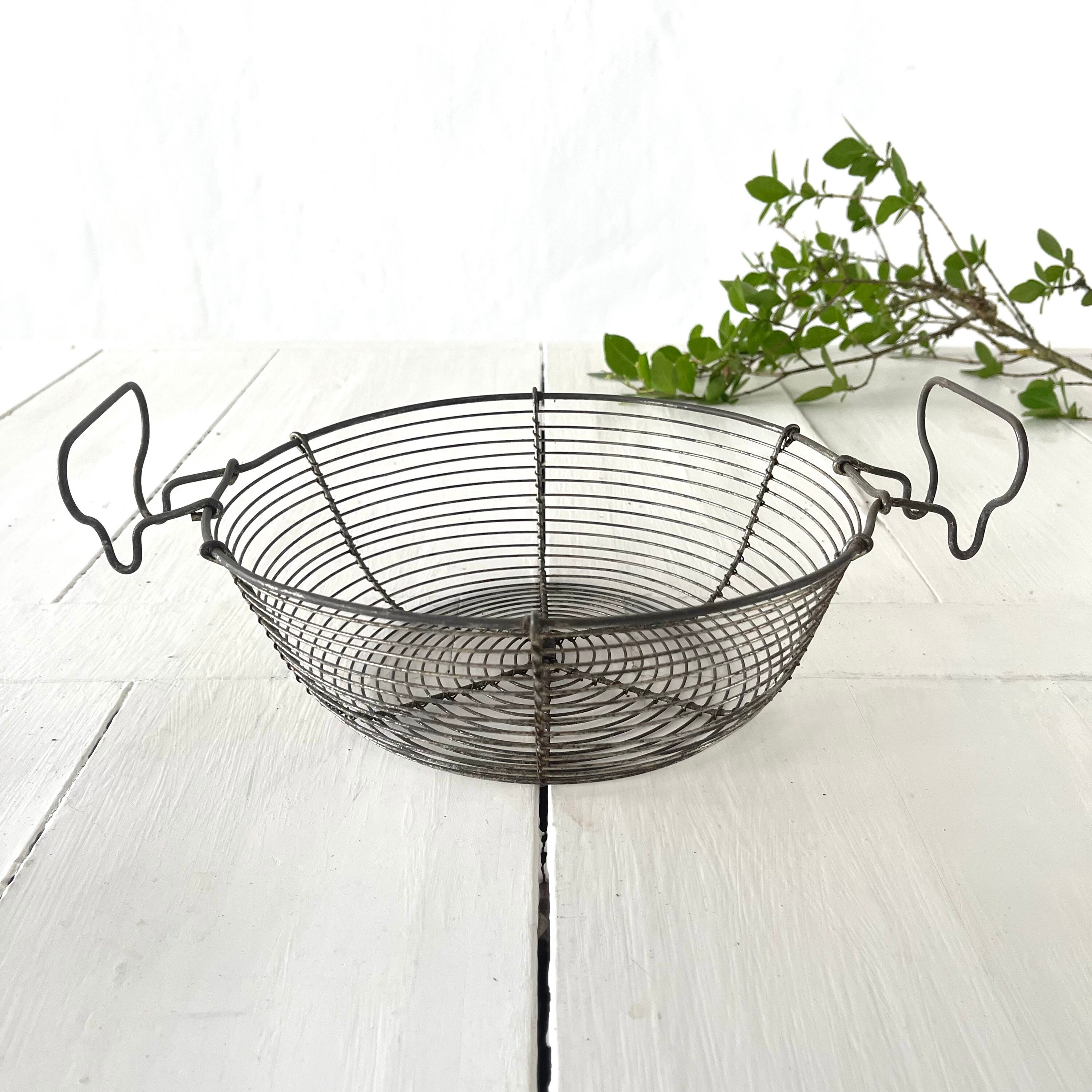 French Antique Wire Basket Etsy