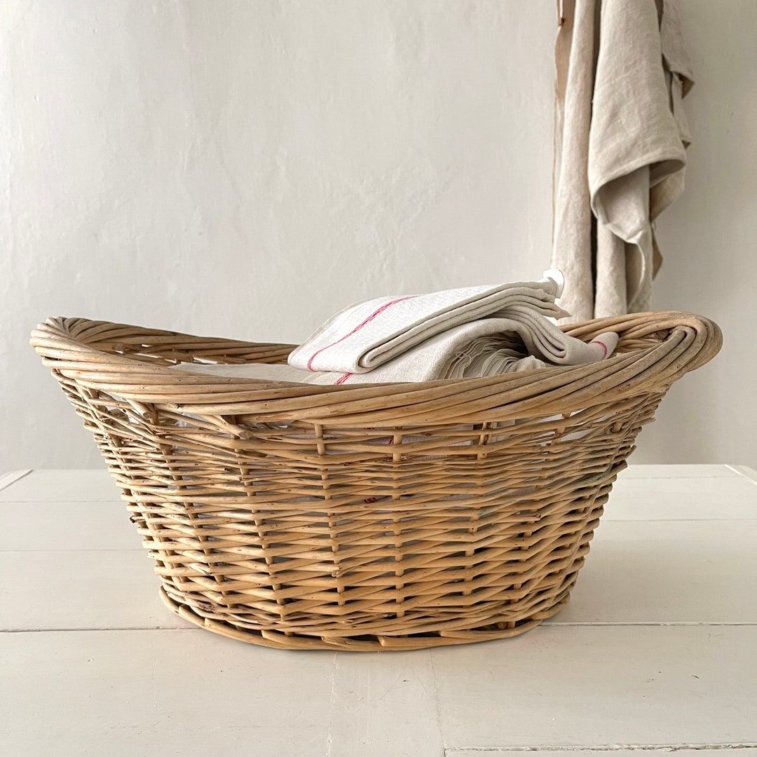 French Antique Laundry Basket Log Basket Display Basket Etsy