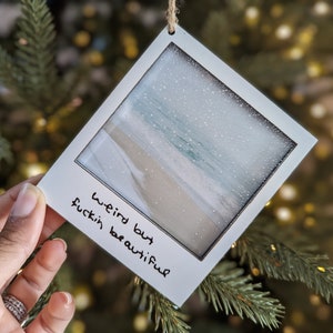 Snow on the Beach Photo Ornament image 1