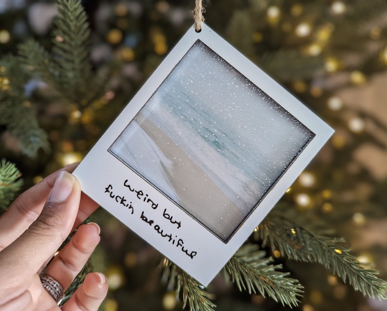 Snow on the Beach Photo Ornament image 1