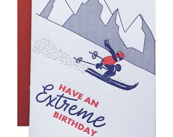 Ski Birthday Card Etsy Ski Birthday Card Etsy