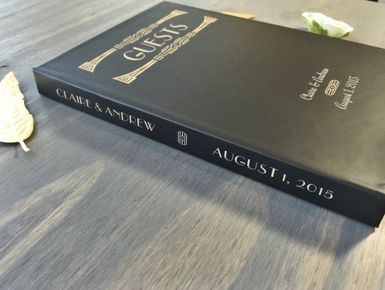 Wedding Guest Book Art Deco Gatsby Wedding Personalized Etsy