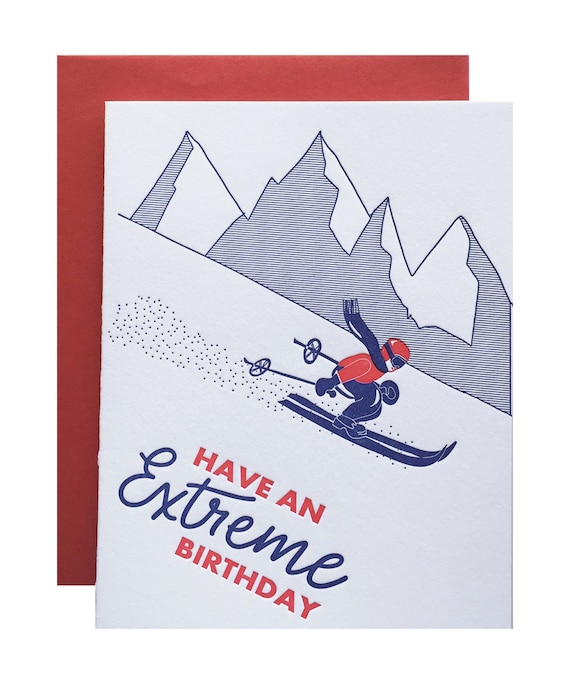 Carte Danniversaire De Typographie Ski Skieur Jacques Drole Etsy Carte Danniversaire De Typographie Ski Skieur Jacques Drole Etsy