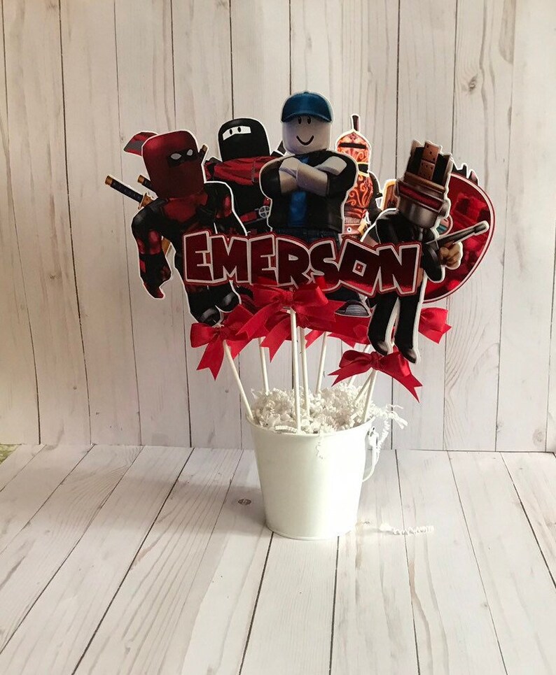 Video Game Party Decoration Roblox Inpired Centerpiecevideo Game Centerpiece - 