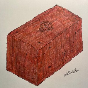 Pilz Brand Brick - 2019 - Mischtechnik auf Papier - 11&quot;x14&quot; - Original Kunstwerk