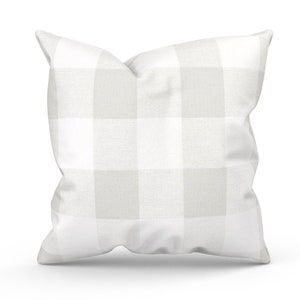 Gray Throw Pillow Cover, Farmhouse Pillow, Buffalo Check Plaid Pillow Cover, Pillow Sham, Square or Lumbar Pillow, Many Sizes, More Colors