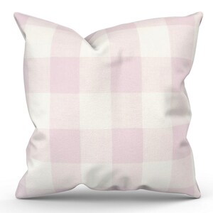 Pink Plaid Pillow, Farmhouse Throw Pillow, Buffalo Check Pillow Cover, Pillow Sham, Decorative Throw Pillow, Lumbar, Square, More Colors