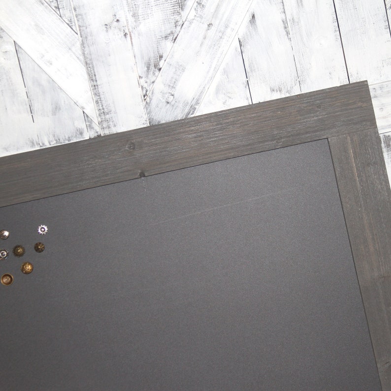 Rustic Chalkboard Reclaimed Wood Frame Framed Magnetic Image 0 1