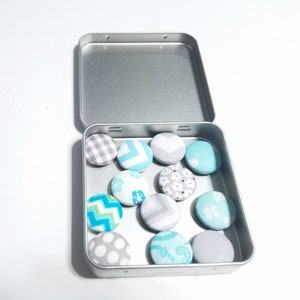 Cute Magnets Set of 12 Fabric Covered Button Magnets refrigerator magnets magnet board, magnetic, decorative office magnets, strong magnets