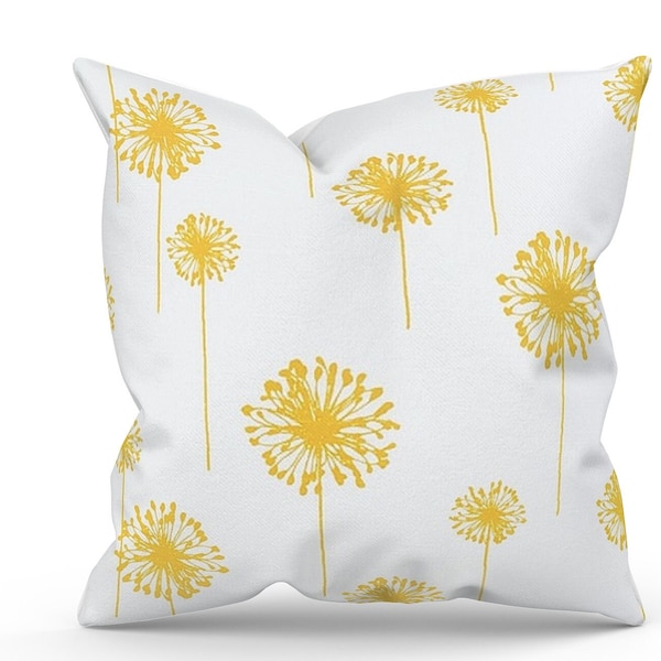 Dandelion Floral Pillow, Decorative Throw Pillow, Floral Pillow Covers, Pillow Cover, Cushion Cover, Pillow Case, 16x16, 18x18, 20x20