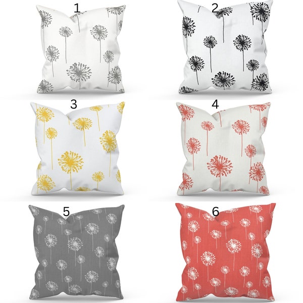 Cojín decorativo floral, fundas de almohada, funda de cojín, funda de almohada, cojín de sofá, cojín floral de diente de león, 18 x 18, 20 x 20