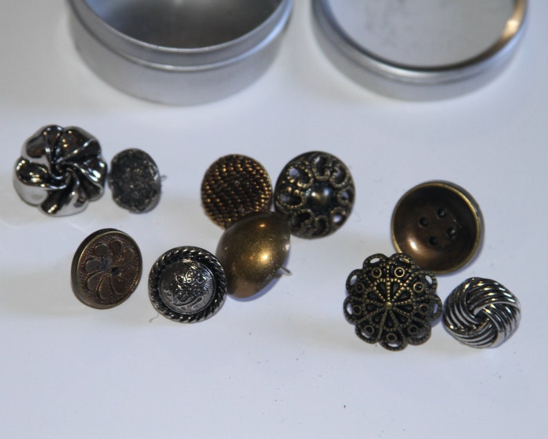 Cute Push Pins Set of 10 Vintage Style Button Push Pins Etsy