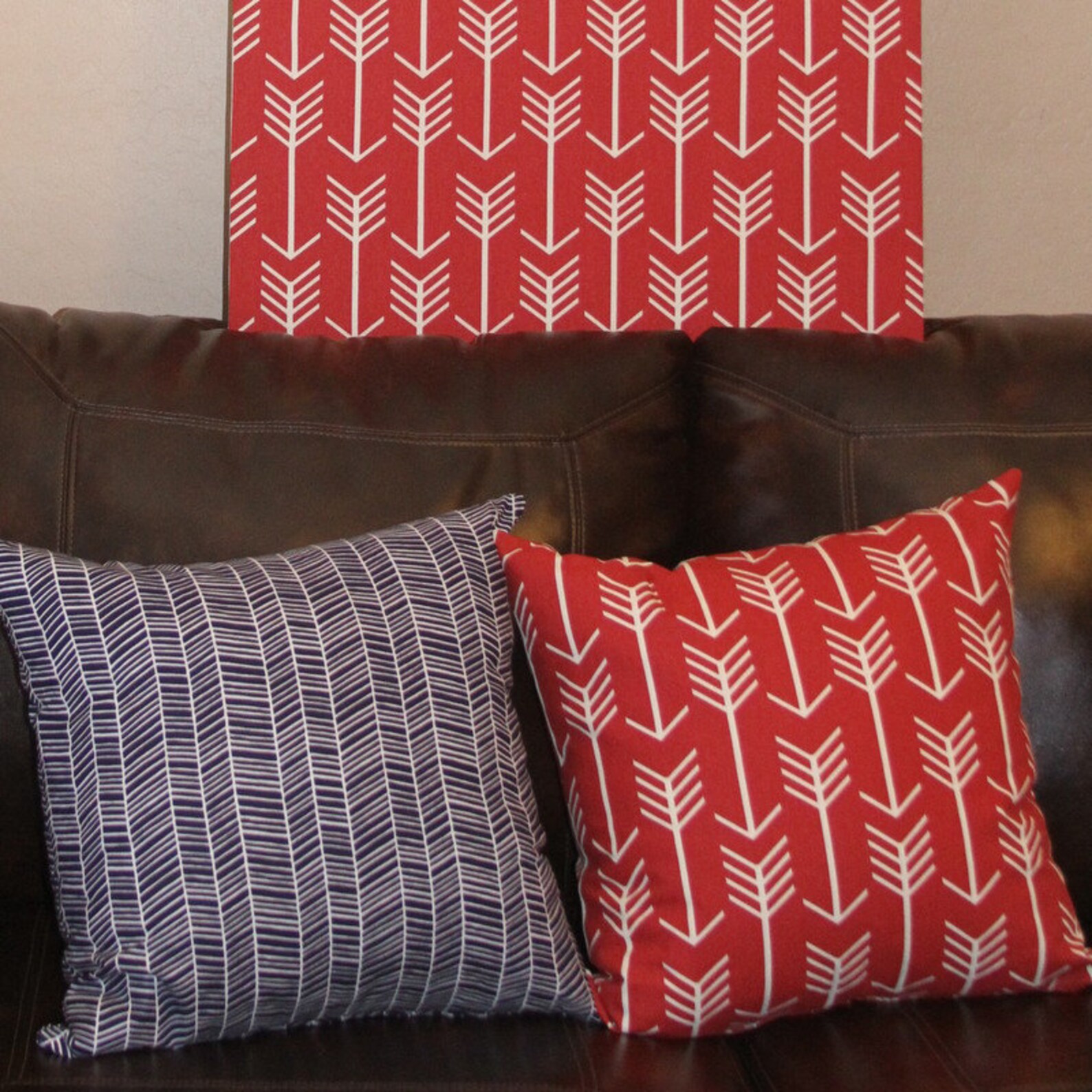 Red Arrow Pillow Cover Throw Pillow Tribal Apache Couch Etsy