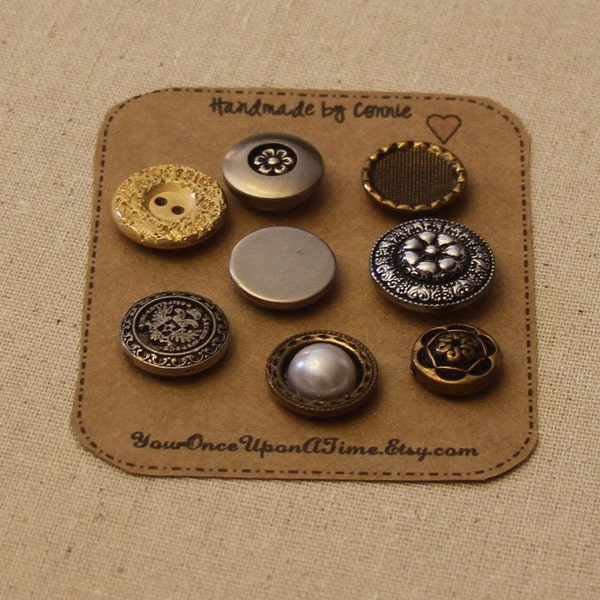 Push pins Vintage style Button Push pins- Set of 8 push pins, bulletin board, cute push pins, small gift, office tacks decorative push pins
