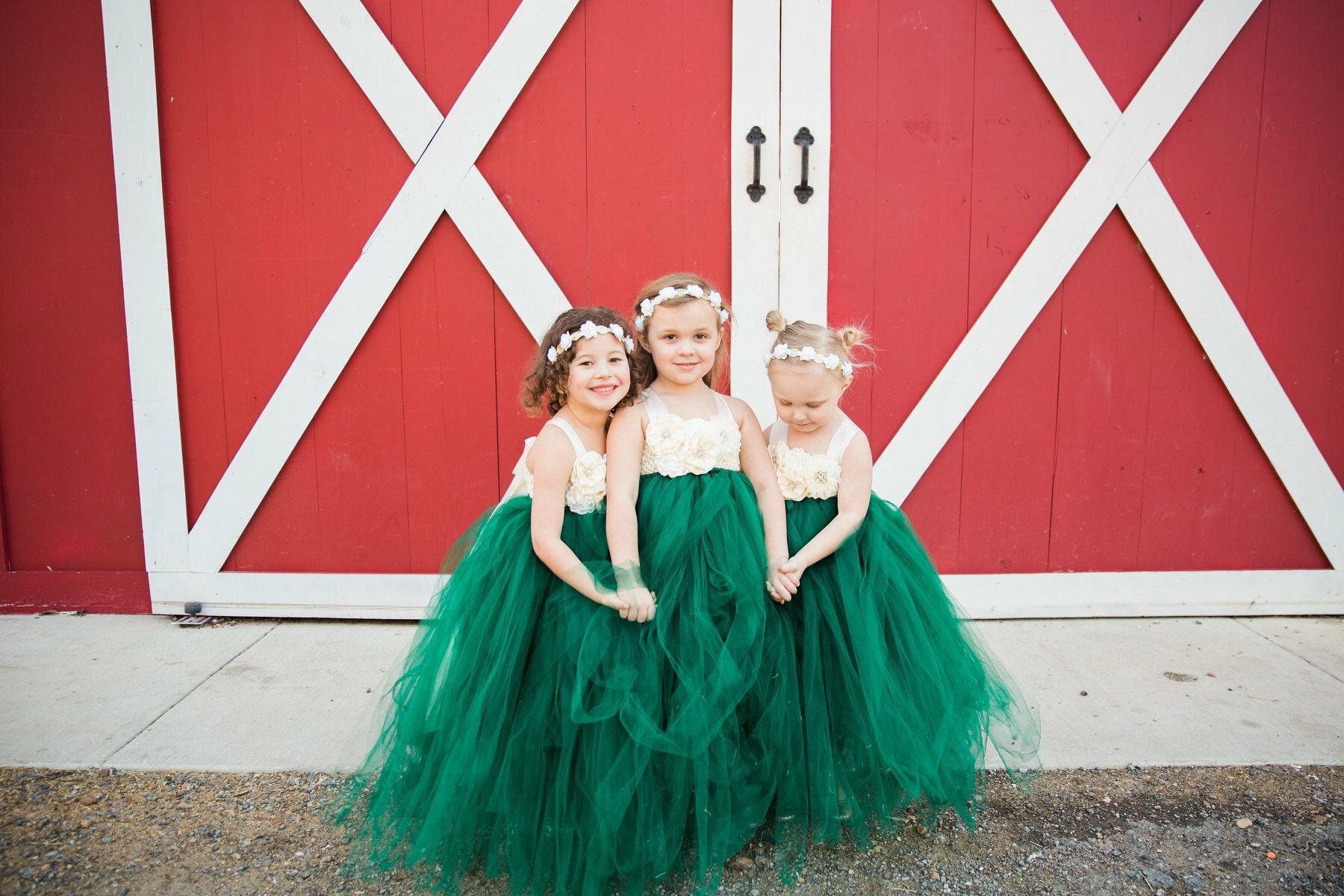The Everly Dress in Ivory and Sage Green Flower Girl Tutu Dress