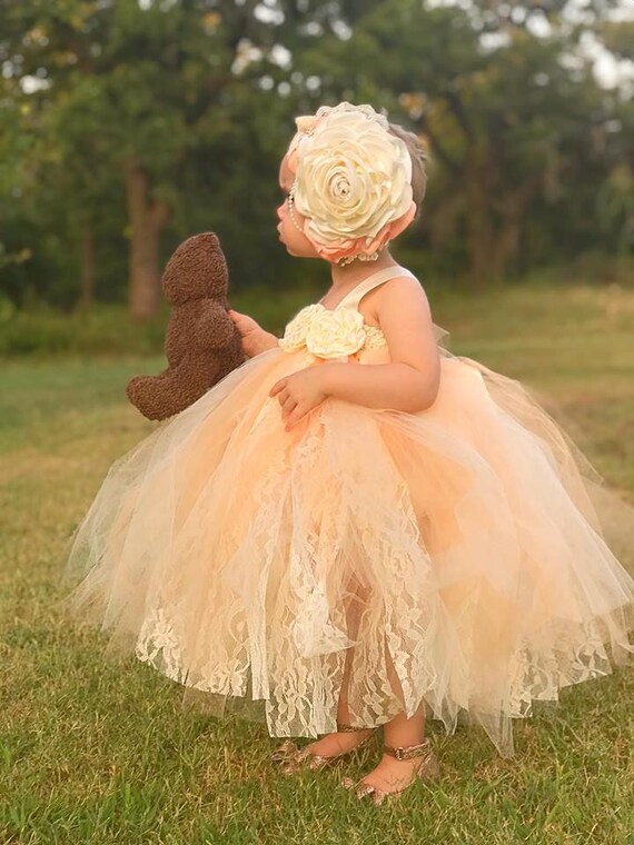 peach color dress for flower girl