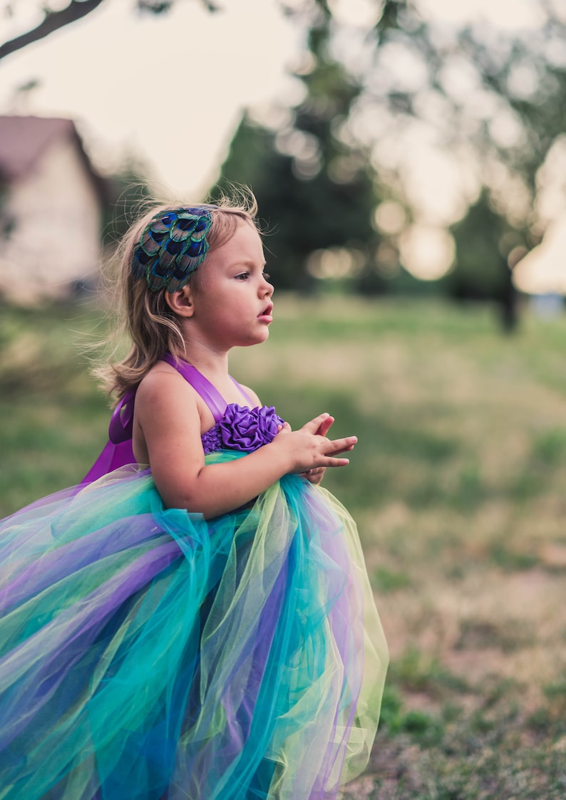Teal and Purple Flower Girl Dresses