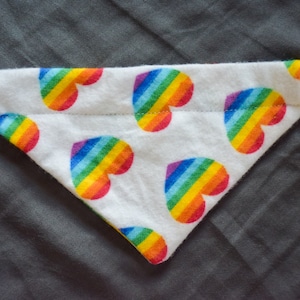 Pride LGBTQ Rainbow Heart Over the Collar Pet Bandana