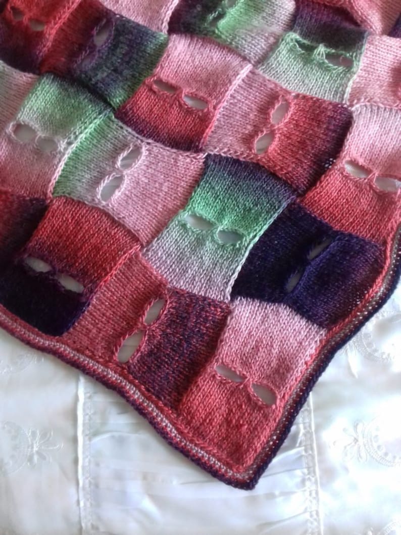 Knitting Pattern 58ENTRELAC Blanketby Asmartpattern.detailed