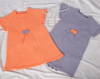 Knit Baby Dress & Romper Pattern: Seamless Pleat Design, 6-9 Months (PDF Pattern)