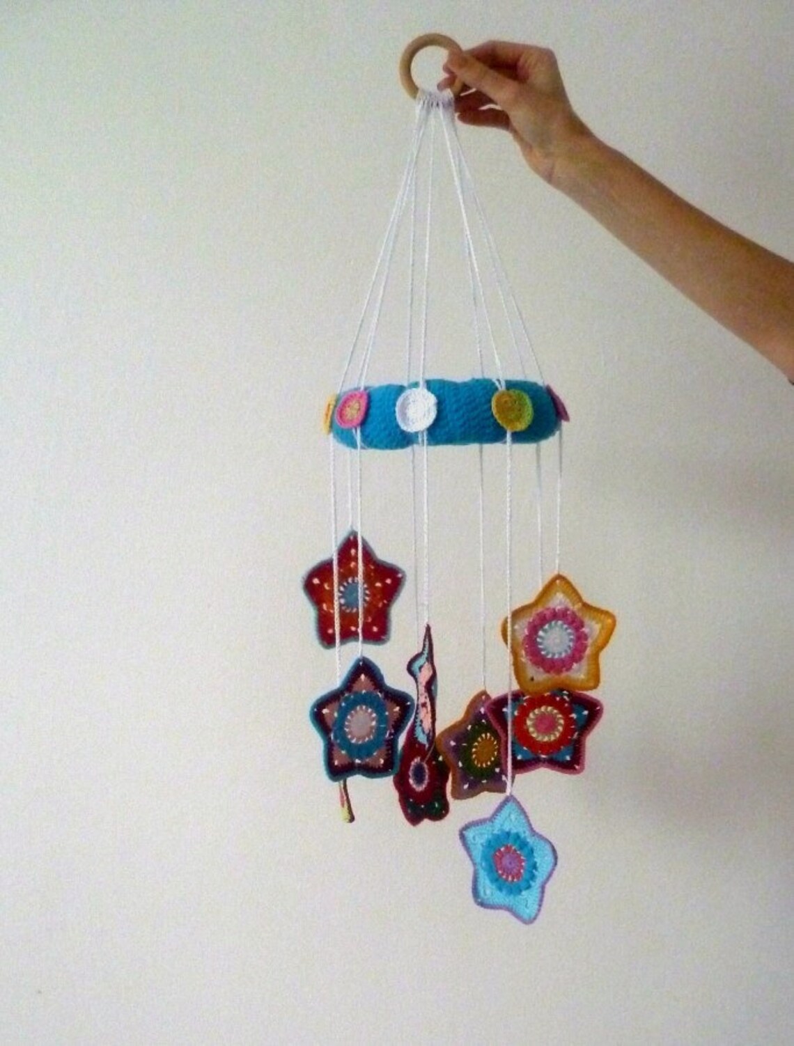 Crochet Patterncolorful Star Baby Mobile,baby Girl Mobile,baby Boy
