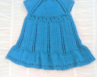 Knit Baby Dress Pattern #62 by ASmartPattern.Instant Download PDF file.Size:1month-2years.Baby-Toddler Outfit