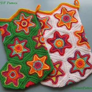 Crochet Pattern-Crochet СHRISTMAS STOCKING with STAR Ornament-pdf  file-#17 by ASmartPattern