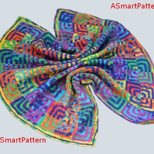 Crochet Pattern-Crochet Blanket,Afgan Throw Like Quilt by ASmartPattern-PDF file-pattern #8