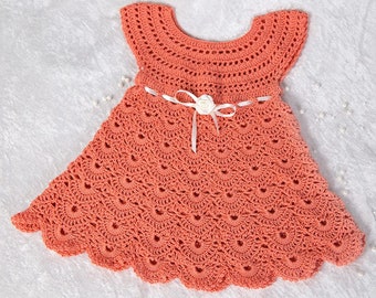 Patrón de vestido de bebé a crochet: talla 3-6 meses (patrón PDF)