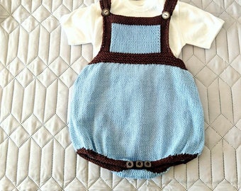 Knitting  Pattern#61-KNIT BABY ROMPER”.Size:0 months-2years.Baby Overalls,Baby Outfit,baby Clothes,Toddler Overals.