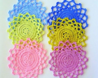 Crochet Pattern-COLORFUL COASTER,mini doily by ASmartPattern,home decor,PDF file #19