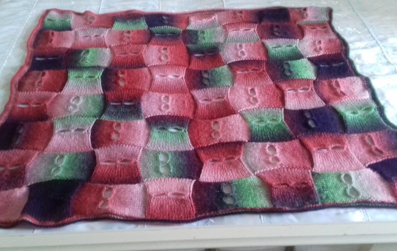 Knitting Pattern 58ENTRELAC Blanketby Asmartpattern.detailed