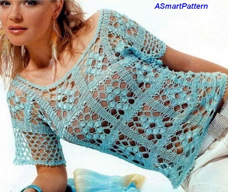 Crochet Pattern 25 summer SEXY Blouse by Asmartpattern,s-m Size ...