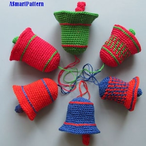 Crochet Pattern-COLORFUL CHRISTMAS BELLS-pdf   file #14 by ASmartPattern
