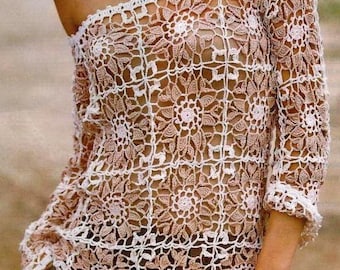 Crochet Summer Sweater Pattern, S-M Size (PDF Pattern)