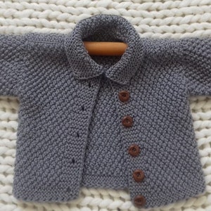Knitting Pattern #36-“LONG SLEEVE BABY Jacket”-by AsmartPattern.Size 6-9 months.Detailed description in English step by step.