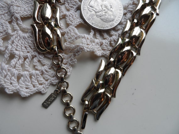 Signed Monet retro choker style link necklace - image 6