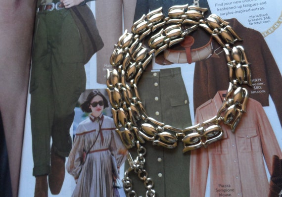 Signed Monet retro choker style link necklace - image 2