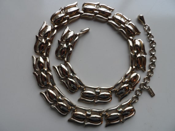 Signed Monet retro choker style link necklace - image 1