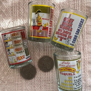Mexico souvenir tequila shot glasses - set of four