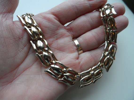 Signed Monet retro choker style link necklace - image 7