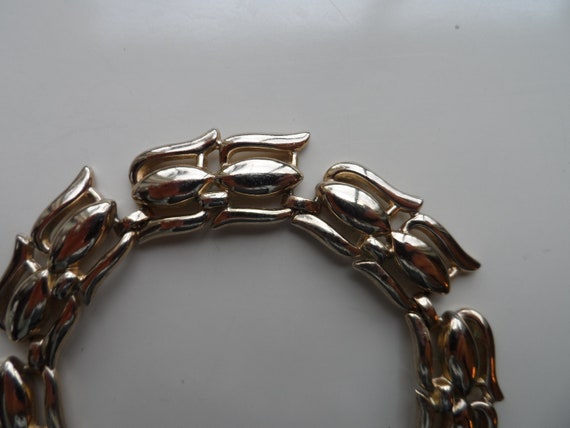 Signed Monet retro choker style link necklace - image 4