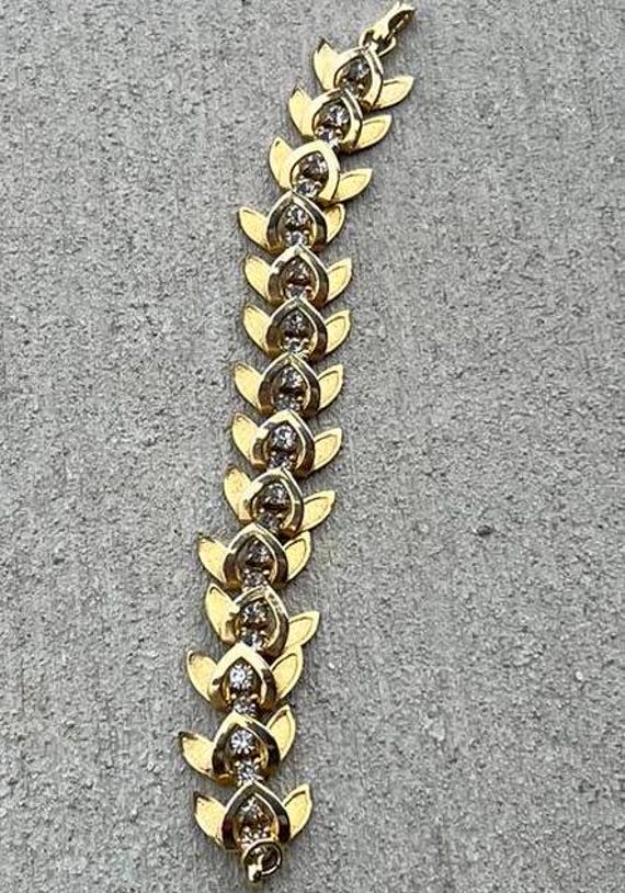 Sparkly and shiny mod 60s rhinestone link bracelet - image 7
