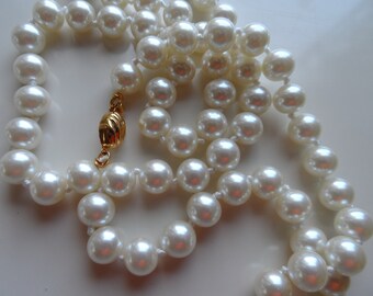Collana Lunga Fatta A Mano Con Perle Finte In Vetro - Gioiello Elegante Per Donne E Ragazze, Lunghezza 140 Cm, Diametro Perle 0,8 Cm - Regalo Per Fidanzata, Moglie, Madre