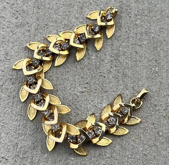 Sparkly and shiny mod 60s rhinestone link bracelet - image 1