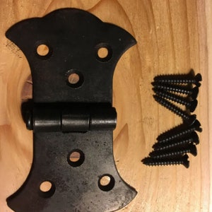 Cast Iron Hinge - Black Iron Hinge - Trunk Hinge - Cast Iron Hardware - Iron Furniture Hinge