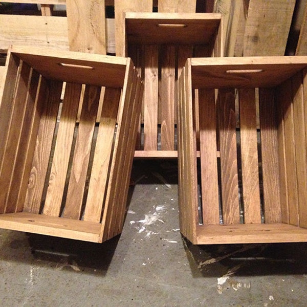 Stained Wooden Crate - Antique Style Wood Crate - Wooden Crate Home Decor