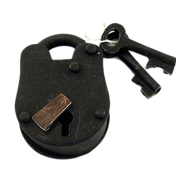 Vintage Style Iron Padlock with Keys - Antique Style Lock - Cast Iron Padlock and Keys - Antique Iron