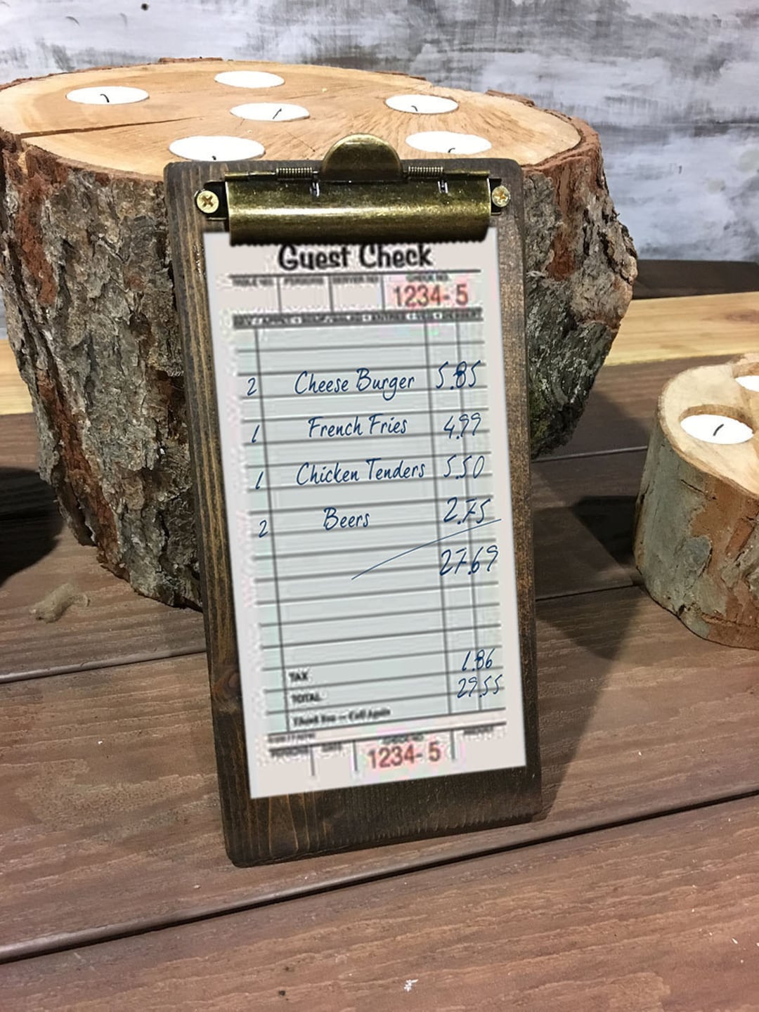 Menu Clipboard Check Presenters Restaurant Clipboards Rustic Menu Boards Rustic Clipboard Check